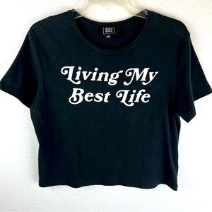 ❤️ Living My Best Life Crop Stretch T-shirt